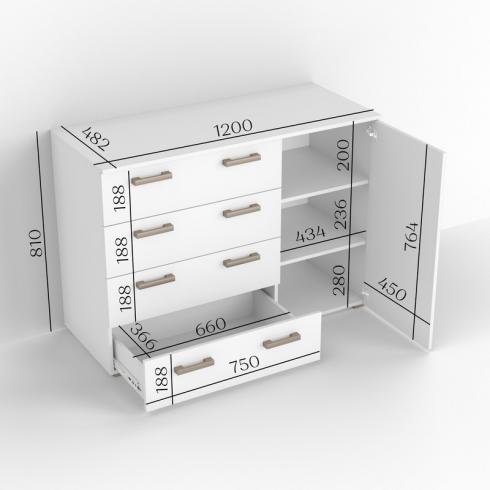 Комод ТКБ-365.4 дуб крафт foto 2