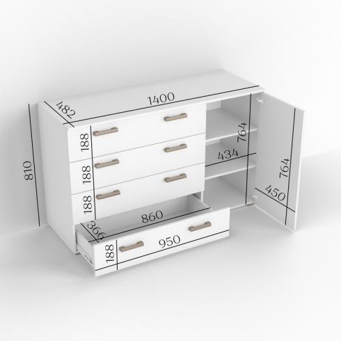 Комод ТКБ-365.8 білий foto 2