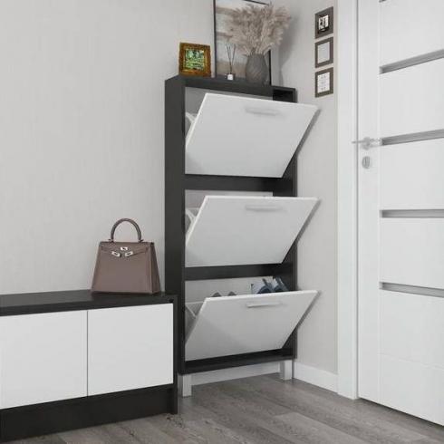 Тумба для взуття А-160 чорний+білий foto 2