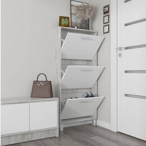 Тумба для взуття А-160 бетон+білий foto 2