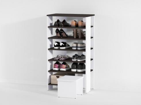 Стелаж під взуття А 79 білий+венге