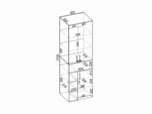 Шафа для одягу Tetris Т-2, Дуб Сонома Трюфель, 650/520/2100 foto 4