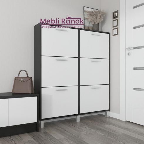 Взуттєва тумба А-164 чорний+білий