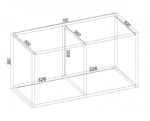 Полиця навісна К-15, Венге Магія, 700/300/360 foto 2