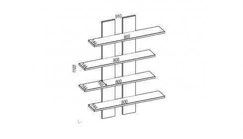 Полиця навісна П-1, Антрацит, 500/140/500 foto 2