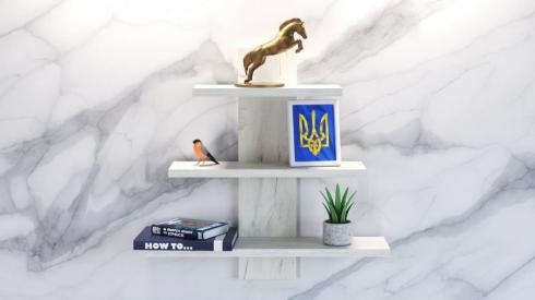 Полиця навісна П-1, Дуб Крафт Білий, 500/140/500