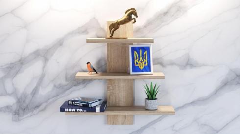 Полиця навісна П-1, Дуб Сонома, 500/140/500