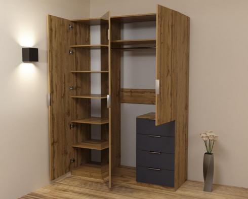 Шафа Крістал 2, Дуб Аппалачі/Антрацит, 1500х520х2100 foto 2