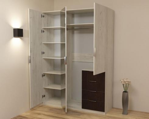 Шафа Крістал 2, Дуб Крафт Білий/Венге Магія, 1500х520х2100 foto 2