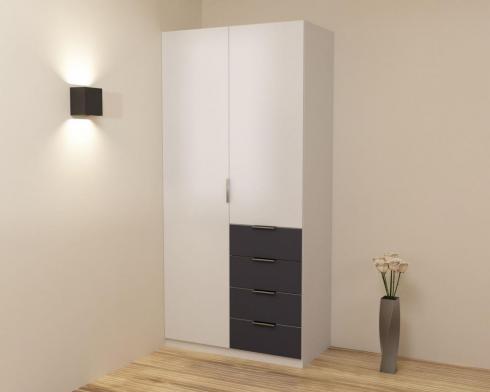 Шафа Крістал 1, Білий/Антрацит, 1000х520х2100