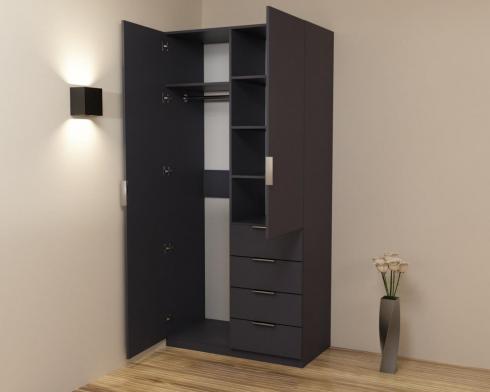 Шафа Крістал 1, Антрацит, 1000х520х2100 foto 2