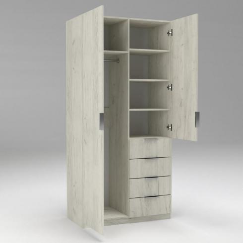 Шафа Крістал 1, Дуб Крафт Білий, 1000х520х2100 foto 3