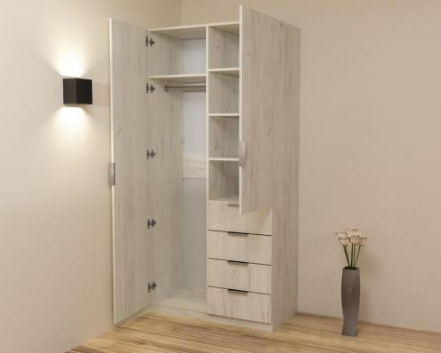 Шафа Крістал 1, Дуб Крафт Білий, 1000х520х2100 foto 2