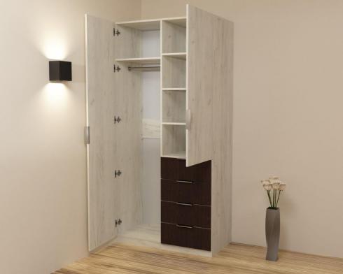 Шафа Крістал 1, Дуб Крафт Білий/Венге Магія, 1000х520х2100 foto 2