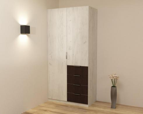 Шафа Крістал 1, Дуб Крафт Білий/Венге Магія, 1000х520х2100