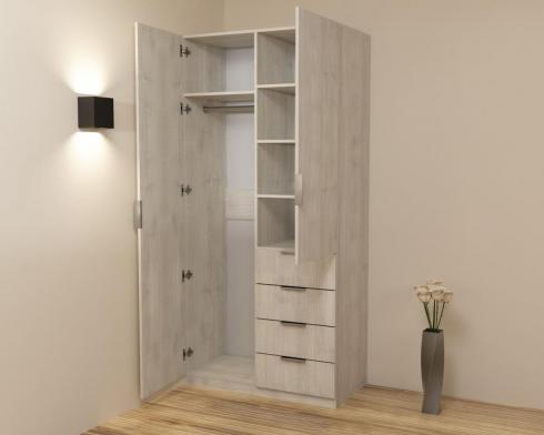 Шкаф Кристалл 1, Дуб Шамоні Світлий, 1000х520х2100 foto 2