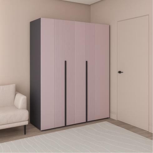 Шафа трьохдверна розпашна П-17 Антрацит+Лавандовий