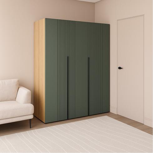 Шафа трьохдверна розпашна П-17 Дуб Крафт+Камуфляж