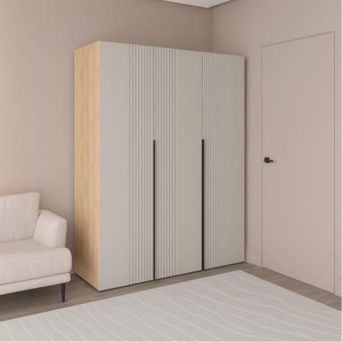 Шафа трьохдверна розпашна П-17 Дуб Крафт+Кашемір