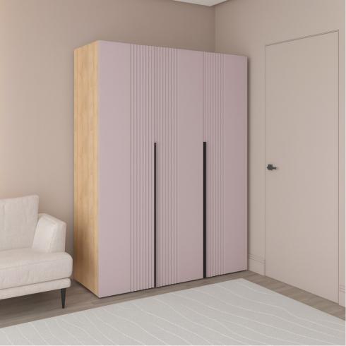 Шафа трьохдверна розпашна П-17 Дуб Крафт+Лавандовий