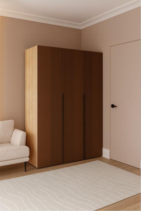 Шафа трьохдверна розпашна П-17 Дуб Крафт+Смажена Кава