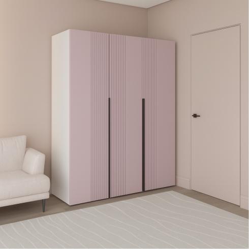 Шафа трьохдверна розпашна П-17 Кашемір+Лавандовий