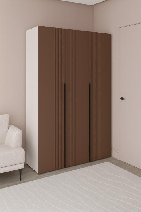 Шафа трьохдверна розпашна П-17 Кашемір+Смажена Кава