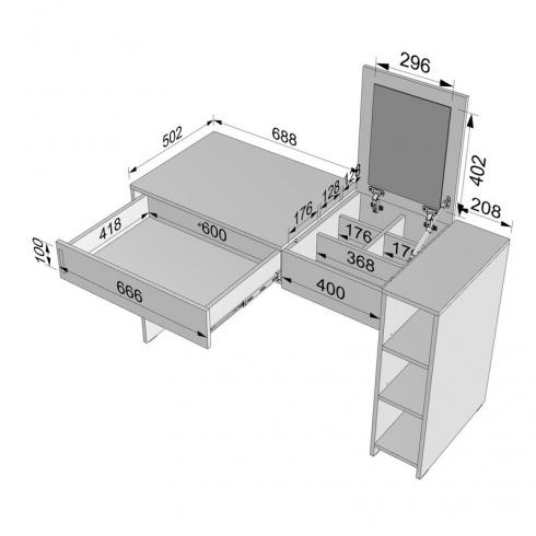 Туалетний стіл А-111 Венге темний foto 4