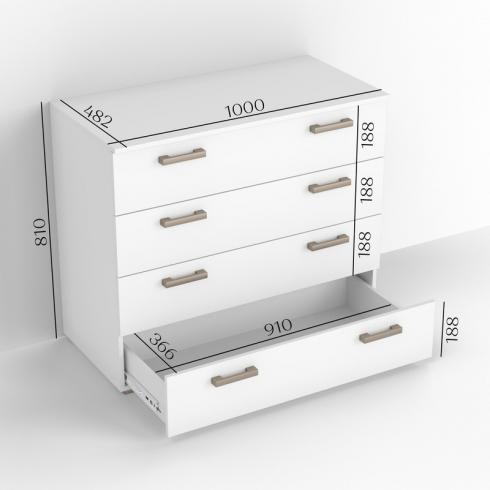 Комод на 4 шухдяли ТКБ-361.4 венге темний foto 2