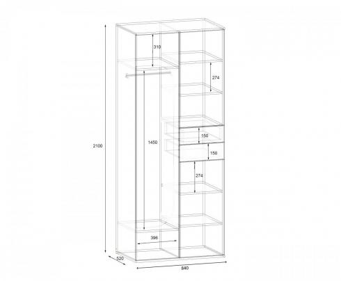 Передпокій ГКШ 2 840мм Дуб Аппалачі foto 2