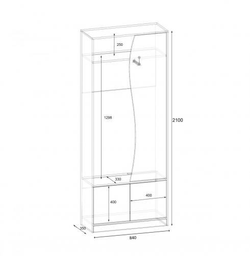 Передпокій ГКШ 3 840мм Антрацит foto 2