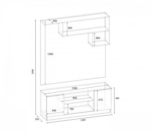 Передпокій ГКШ 10 1300мм Дуб Конкордія foto 2
