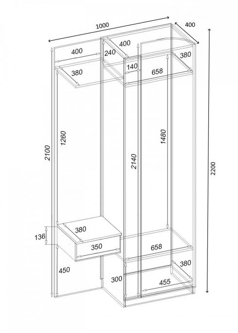 Передпокій SOLO 1 1000мм Антрацитовий foto 2