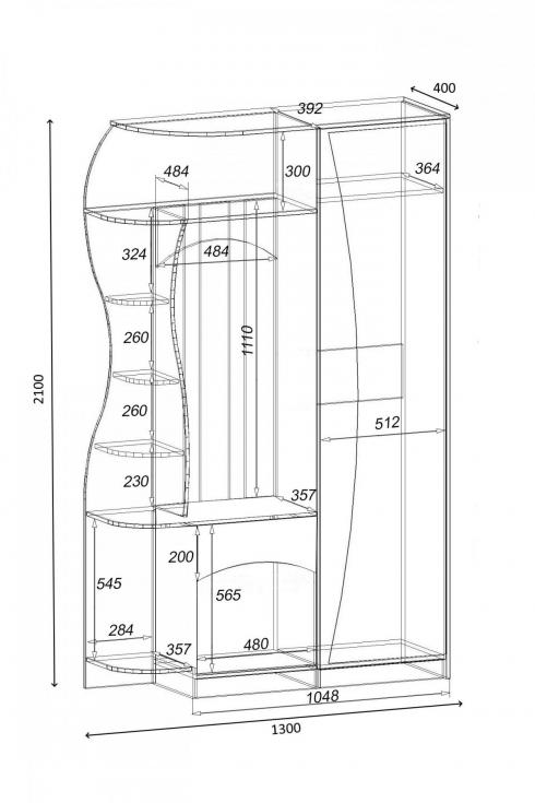 Передпокій SOLO 9 1300мм Дуб Сонома Трюфель foto 2