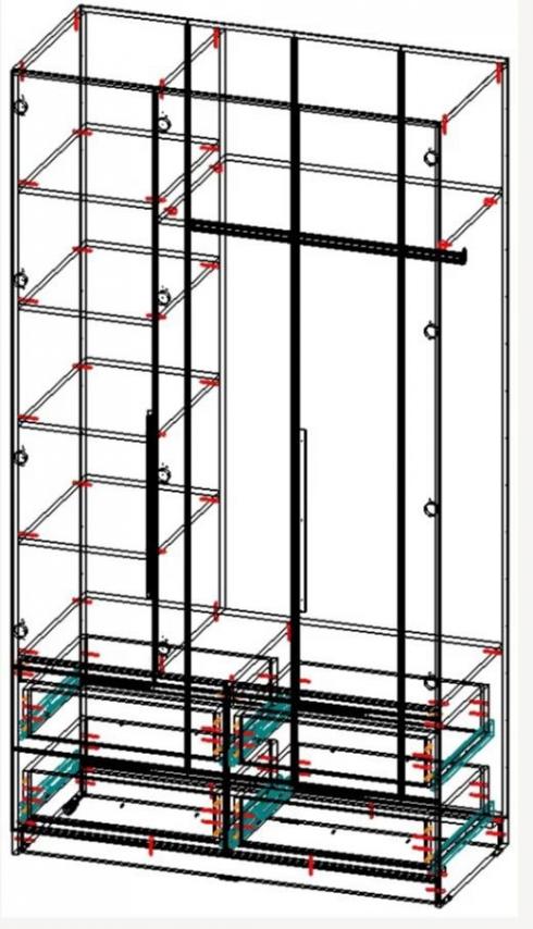 Шафа роспашна трьохдверна Еліт Ш1300мм*Г450мм*В2400мм foto 3