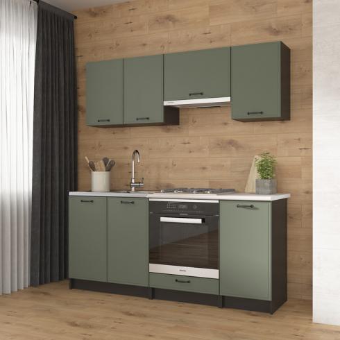 Кухня К-57 1,8м Чорний+Камуфляж