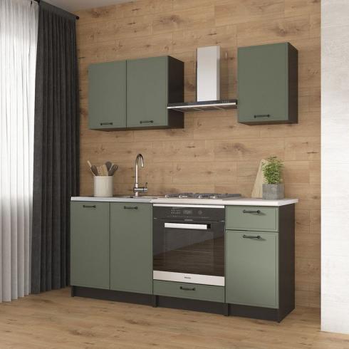 Кухня К-57 1,8м Чорний+Камуфляж