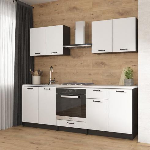 Кухня К-65 2.2м Чорний+Білий