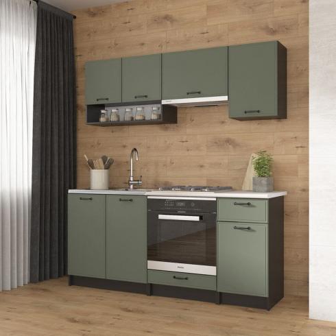 Кухня К-63 1,8м Чорний+Камуфляж