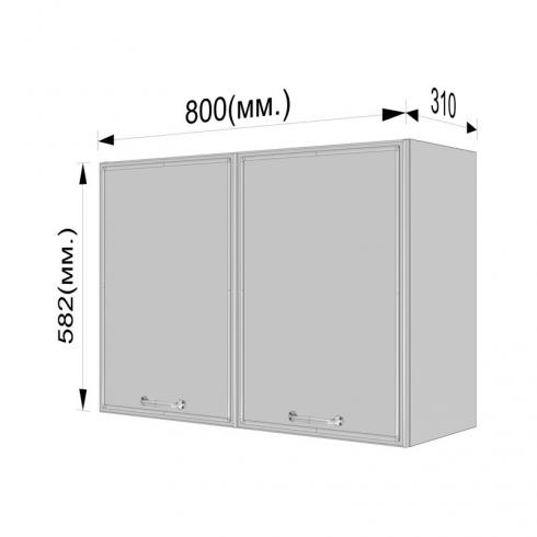 Шафа навісна 800мм, під сушку К-61 Чорний+Білий foto 3