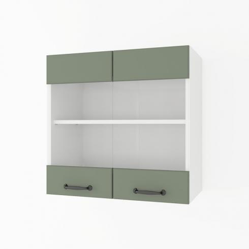 Шафа навісна 600мм К-67 (вітрина) Білий+Камуфляж