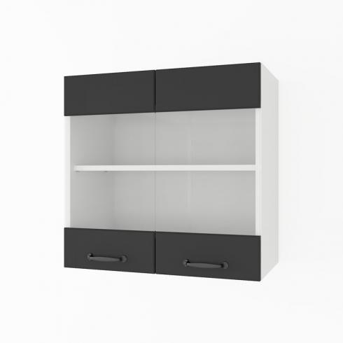 Шафа навісна 600мм К-67 (вітрина) Білий+Чорний