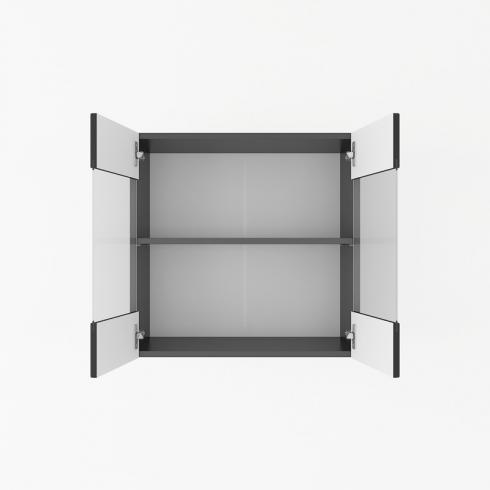 Шафа навісна 600мм К-67 (вітрина) Чорний+Білий foto 2