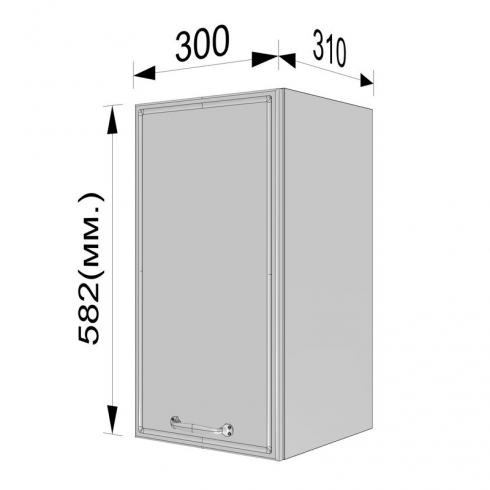 Шафа навісна 300мм К-58 Білий+Асфальт foto 3