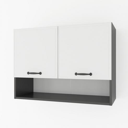 Шафа навісна з нішою 800мм К-53 Чорний+Білий