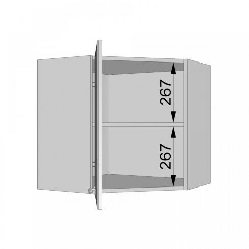 Шафа навісна кутова К-73 Білий+Асфальт foto 4