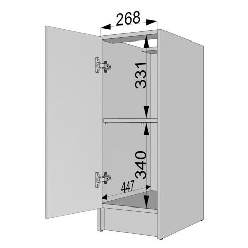 Тумба низ 300мм К-57 (без стільниці) Білий+Чорний foto 4