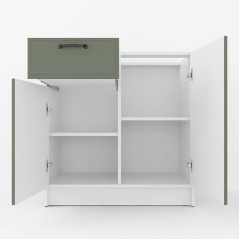 Тумба низ (комбі) 800мм, К-65 (без стільниці) Білий+Камуфляж foto 2