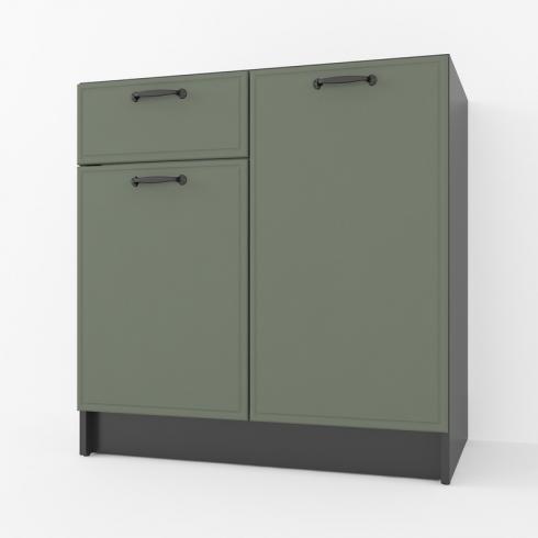 Тумба низ (комбі) 800мм, К-65 (без стільниці) Чорний+Камуфляж