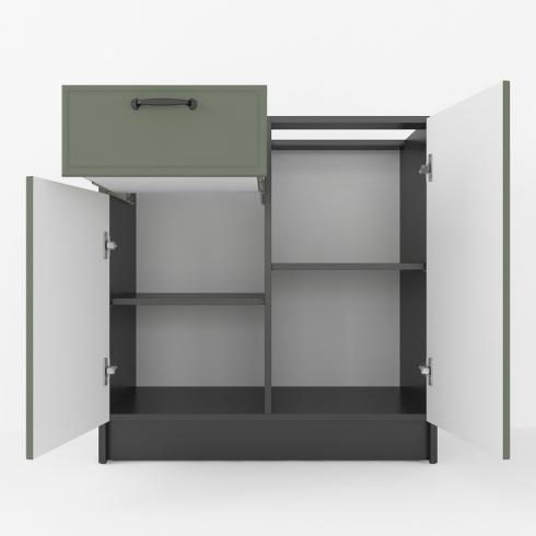 Тумба низ (комбі) 800мм, К-65 (без стільниці) Чорний+Камуфляж foto 2